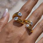 18K Gold Shooting Star Bejeweled Statement Ring
