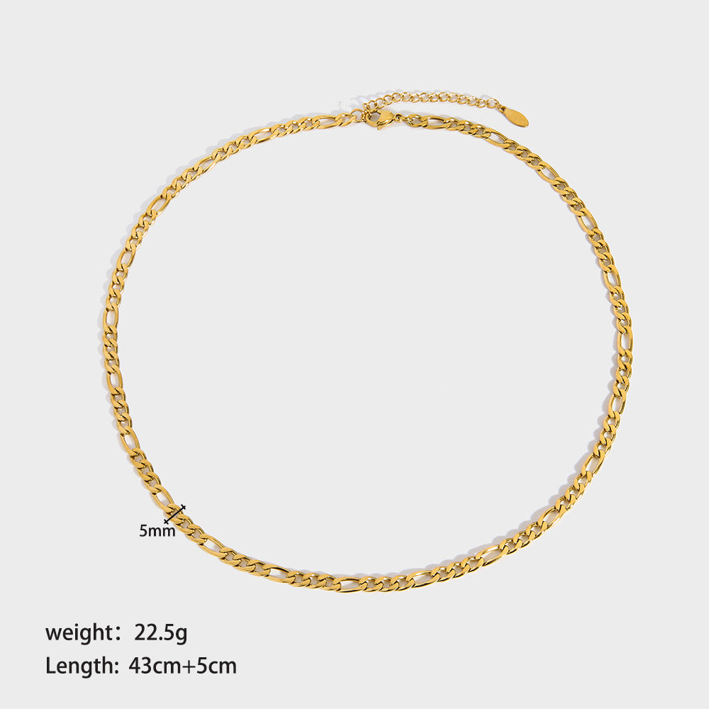 18K Gold Essential Figaro Chain Necklace