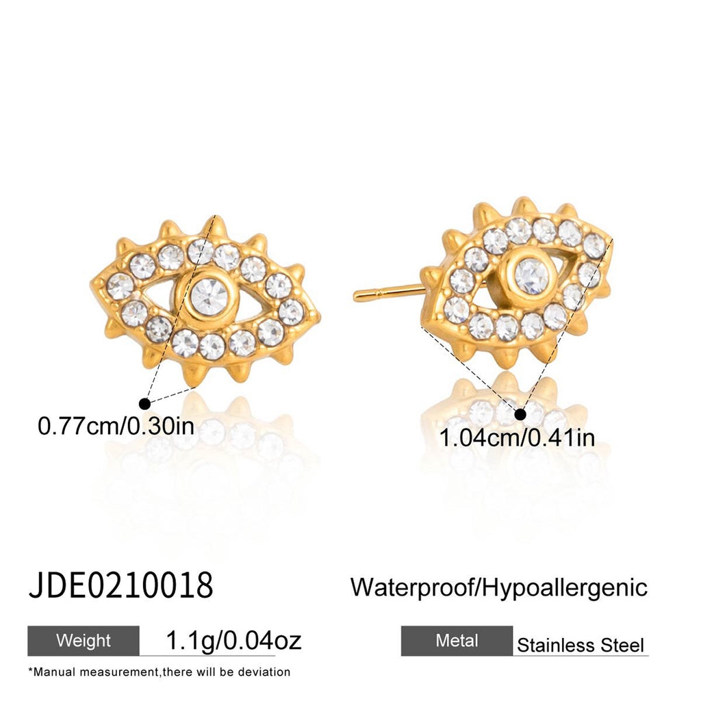 18K Gold Mini Icons Pave Heart Butterfly Cartilage Earrings Ear Studs