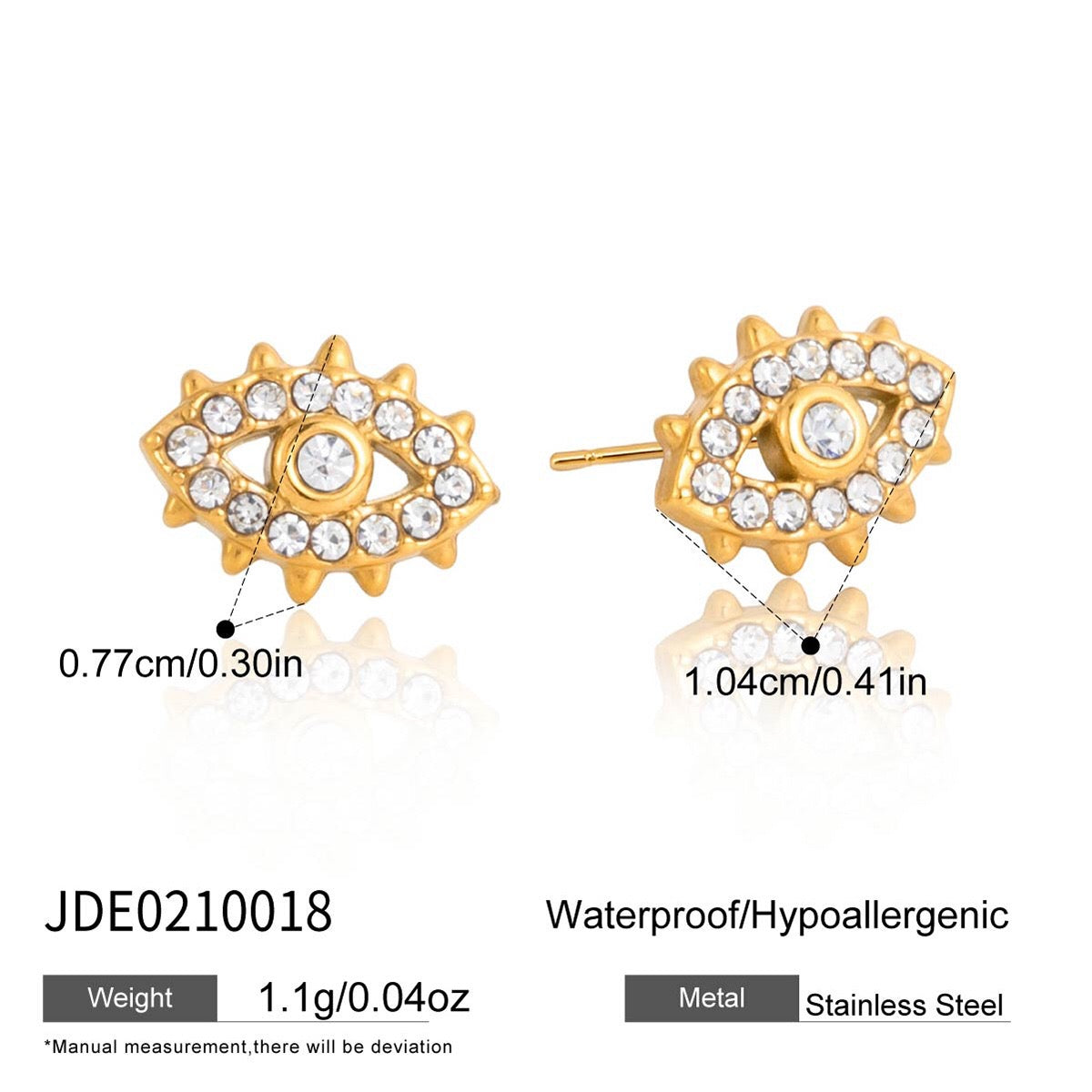 18K Gold Mini Icons Pave Heart Butterfly Cartilage Earrings Ear Studs