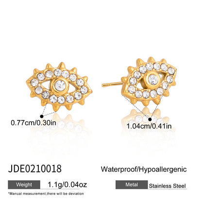 18K Gold Mini Icons Pave Heart Butterfly Cartilage Earrings Ear Studs