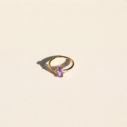 18K Gold Minimalist Birthstone Ring