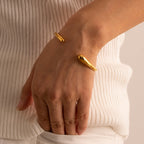 18K Gold Radiance Statement Cuff Bangle Bracelet