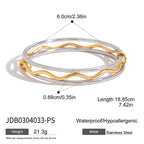 18K Gold and Silver Two Tone Spinelli Slim Bangle Bracelets Stack