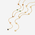 18K Gold Bejeweled Heart Lariat Necklace