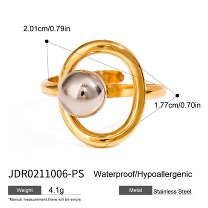 18K Gold and Silver Two Tone Comfort Zone Statement Ring