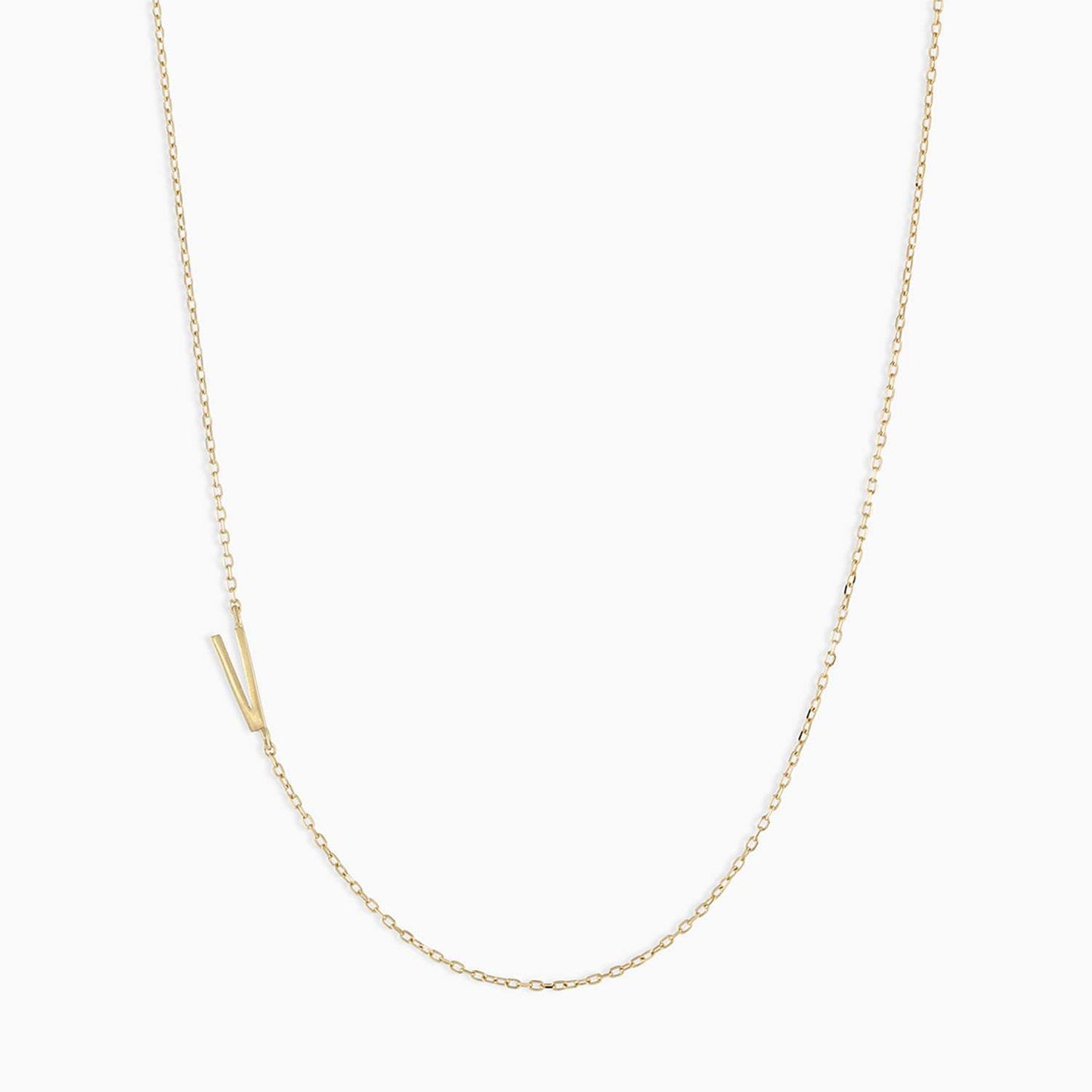 18K Gold Minimalist Initial Choker Necklace