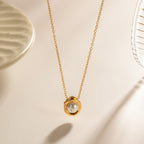 18K Gold Old Money Pearl Pendant Necklace