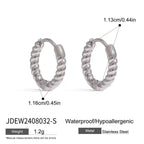 18K Gold Minimalist Twisted Small Hoop Huggie Earrings