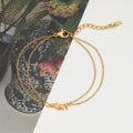 18K Gold Stars Align Dainty Chain Colorful Hearts Bracelet Stack