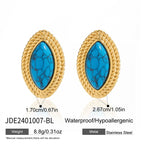 18K Gold Retro Pop Color Statement Stud Earrings