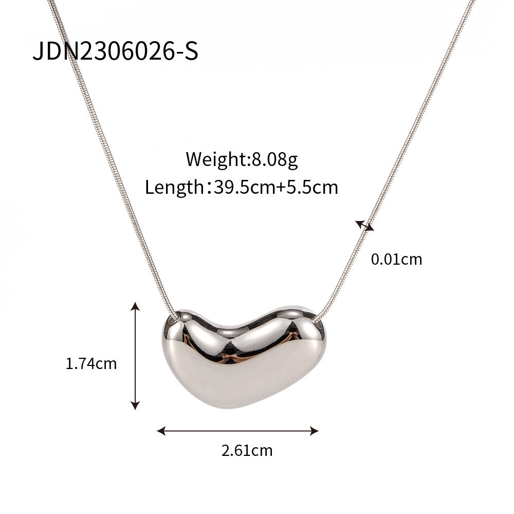 18K Gold Liquid Heart Pendant Statement Necklace