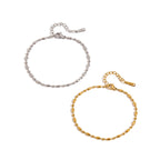 18K Gold Silver Waterproof Minimalist Hand Chain Jewelry Bracelet