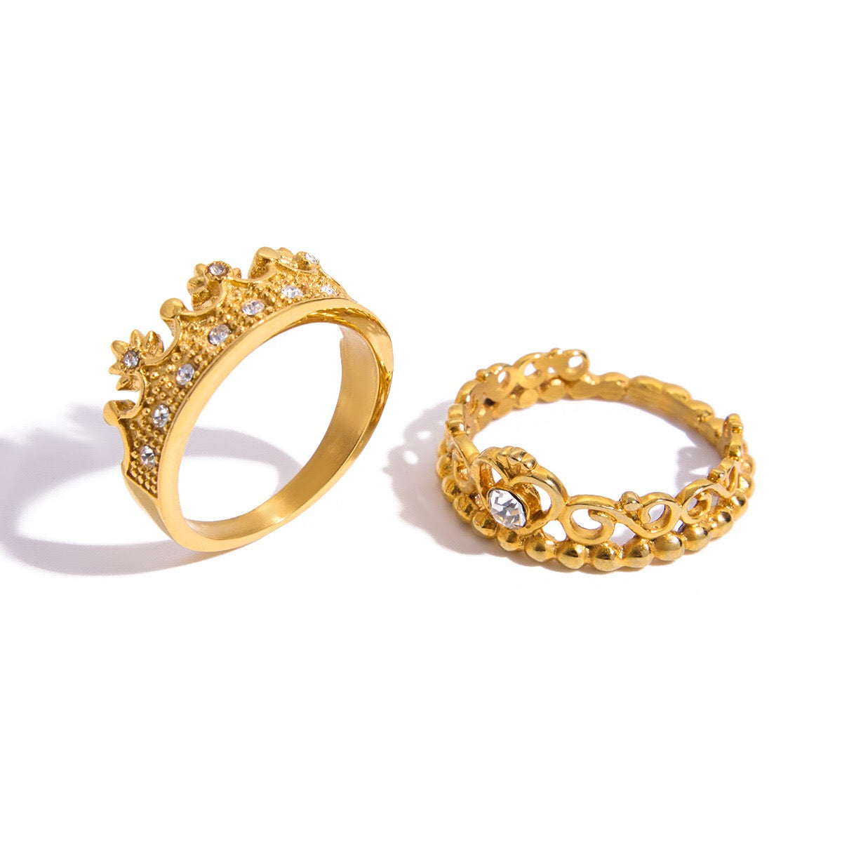 18K Gold Princess Tiara Statement Ring
