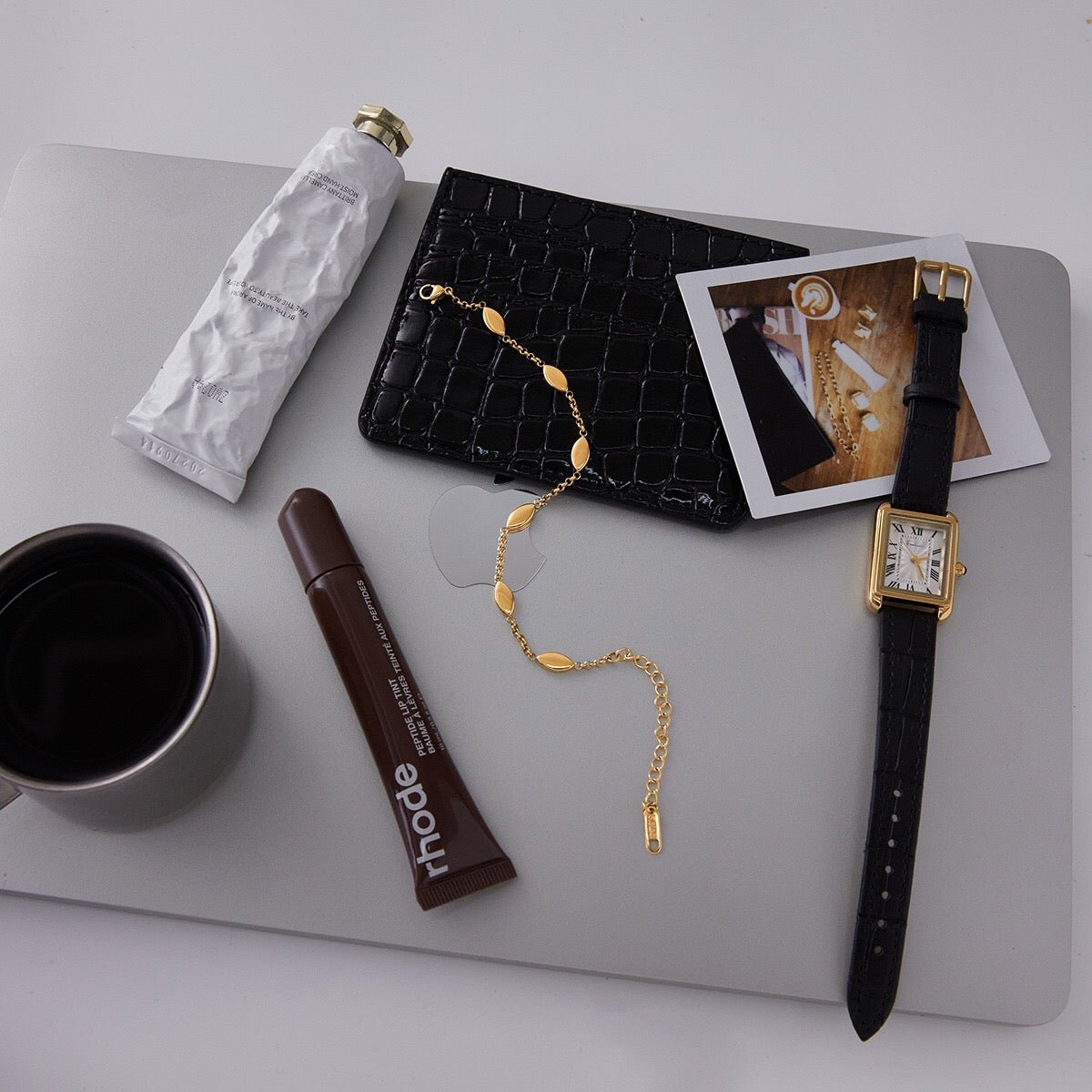 18K Gold Orbit Dainty Chain Bracelet