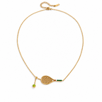 18K Gold Tennis Player Necklace & Bracelet Set