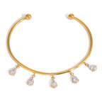 18K Gold Golden Tease Bangle Cuff Bracelet