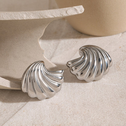 18K Gold Ocean Breeze Statement Stud Earrings