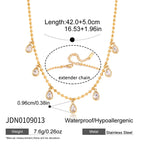 18K Gold Starlight Sprinkle Dainty CZ Chain Necklace