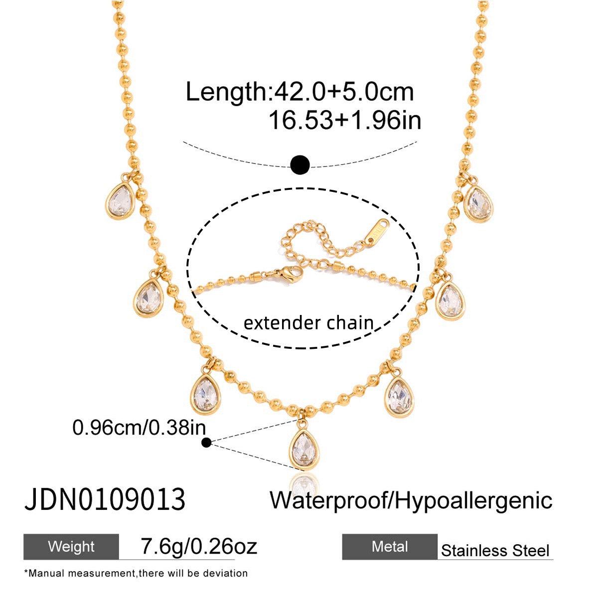 18K Gold Starlight Sprinkle Dainty CZ Chain Necklace