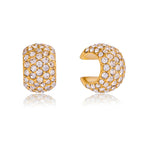18K Gold Diamond Fever Huggie Earrings Ear Cuff Set