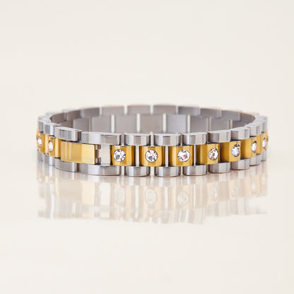 18K Gold Main Character Bling Watch Band Chain Bracelet