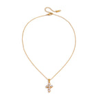 18K Gold Faith Minimalist Bling Cross Pendant Necklace