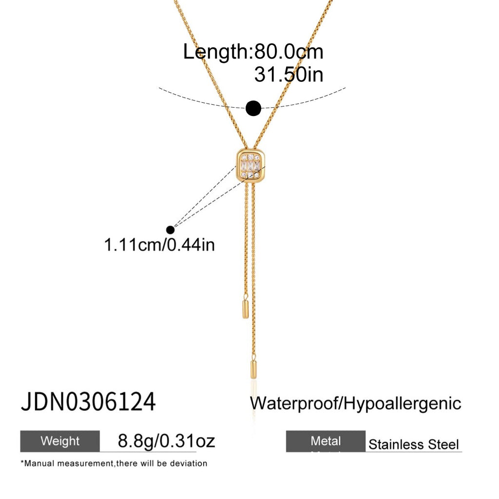 18K Gold Skin Deep Adjustable Lariat Chain Necklace