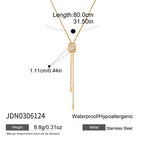 18K Gold Skin Deep Adjustable Lariat Chain Necklace