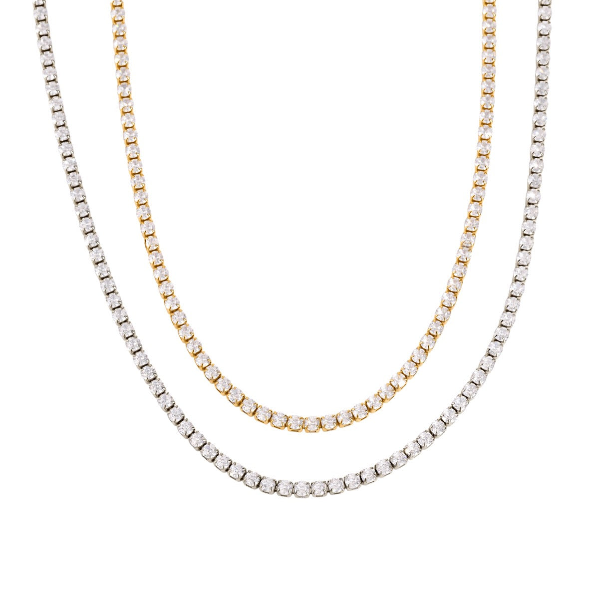 18K Gold and Silver The Socialite Tennis Necklace