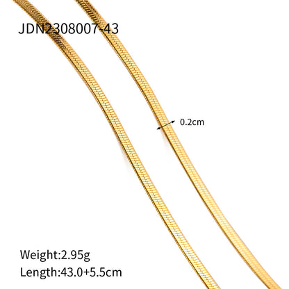 18K Gold Glowing Herringbone Snake Chain Necklace