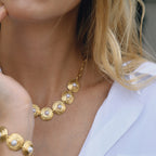 18K Gold Modern Goddess Pearl Chunky Statement Necklace