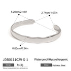 18K Gold Minimalist Edge Simple Wave Stacking Cuff Bangle Bracelet