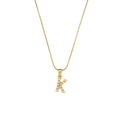 18K Gold Pearl Initial Pendant Necklace