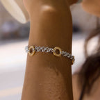 18K Gold and Silver Off Duty Two Tone Chain Bracelet