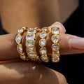 18K Gold Extra Shine Heart Eternity Tennis Ring