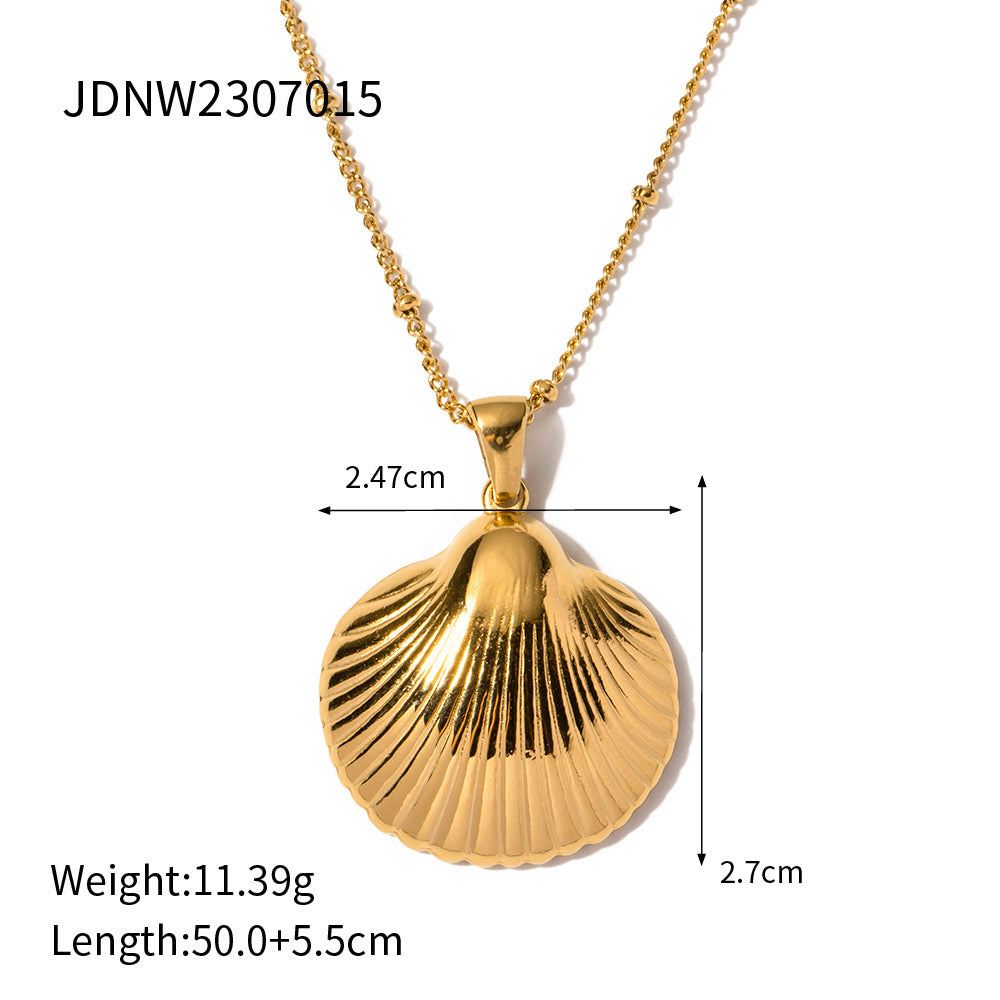 18K Gold Seashell Extra Long Necklace
