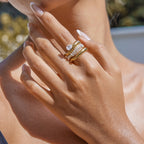 18K Gold Ravish Wavy Form Stacking Rings