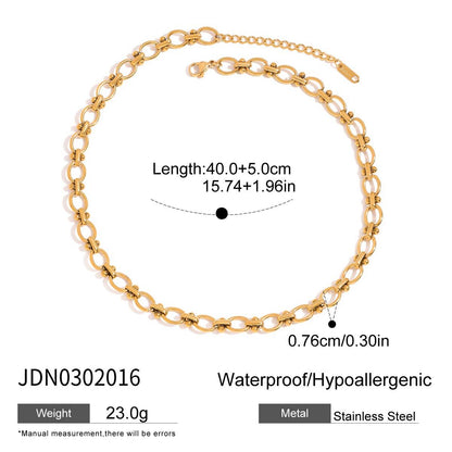 18K Gold Seaside Fantasy Blue Beads Heart Charm Circle Chain Layered Necklace Set