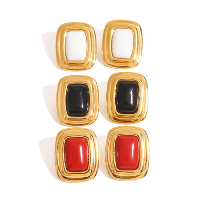 18K Gold Disco Rush Pop Color Statement Stud Earrings
