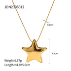 18K Gold Bright Star Pendant Statement Necklace