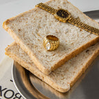 18K Gold Pumpkin Latte Stacking Rings Set
