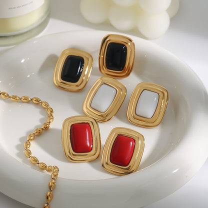 18K Gold Disco Rush Pop Color Statement Stud Earrings