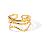 18K Gold Free Spirit Wave Band Ring