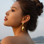 18K Gold Raindrop Drop Dangle Statement Earrings