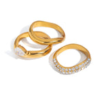 18K Gold Ravish Wavy Form Stacking Rings