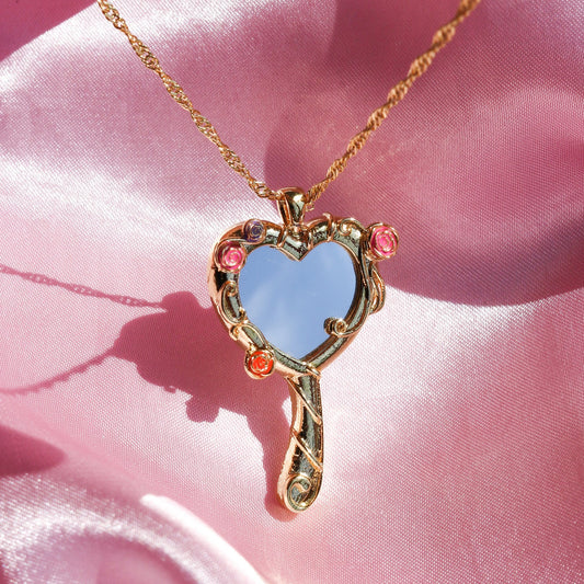 18K Gold Magic Mirror Heart Necklace