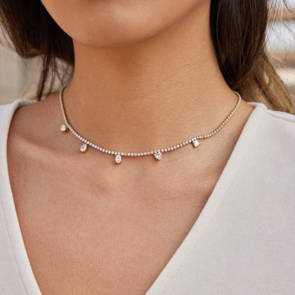 18K Gold Eternal Brilliance Tennis Dainty Choker Necklace