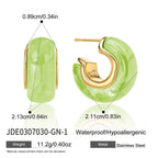 18K Gold Summer Gelato Chunky Hoop Huggie Earrings