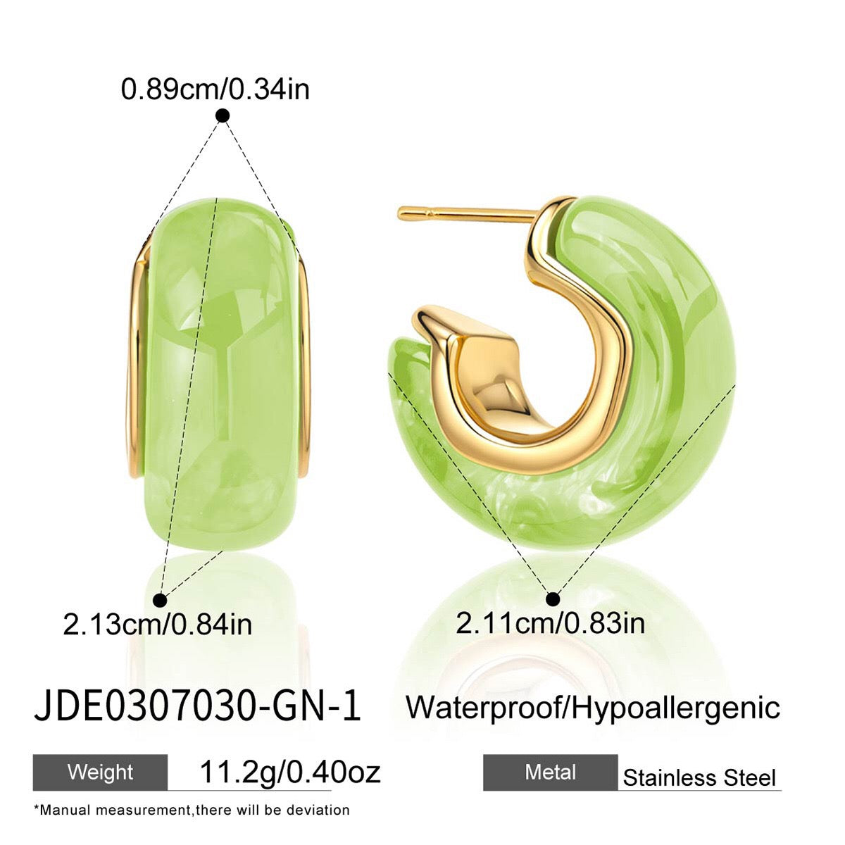 18K Gold Summer Gelato Chunky Hoop Huggie Earrings